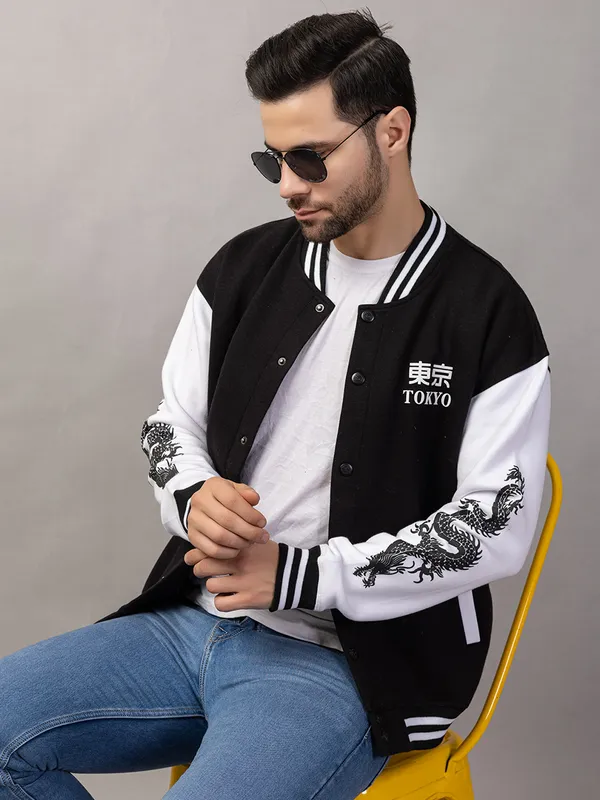 Black_Cotton_Blend_Printed_Stylized_Varsity_Jacket_For_Men