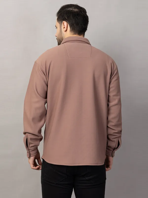 Brown_Felt_Shacket_with_Flap_Pockets_For_Men