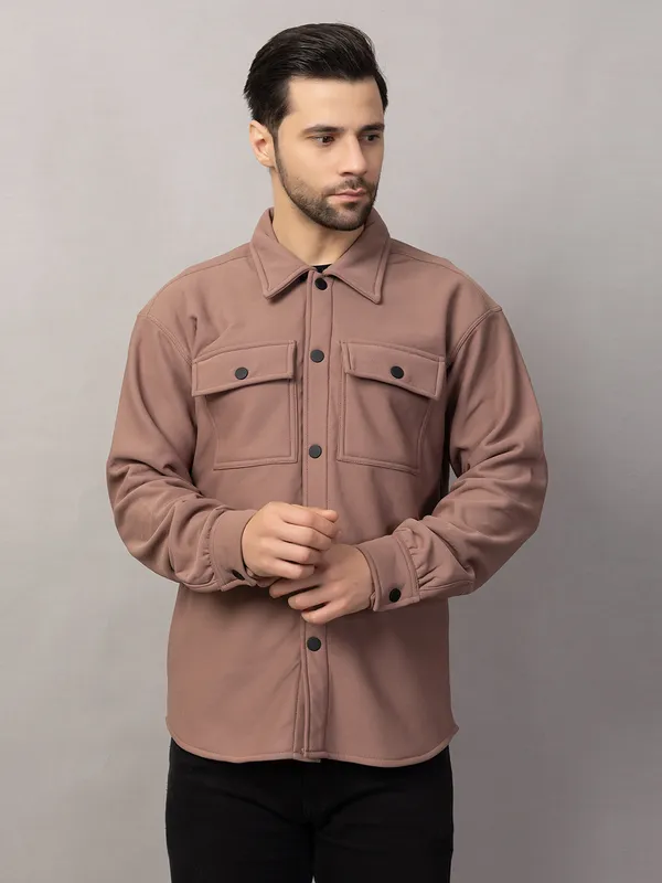 Brown_Felt_Shacket_with_Flap_Pockets_For_Men