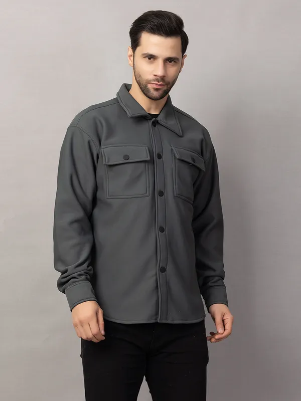 Dark_Grey_Felt_Shacket_with_Flap_Pockets_For_Men