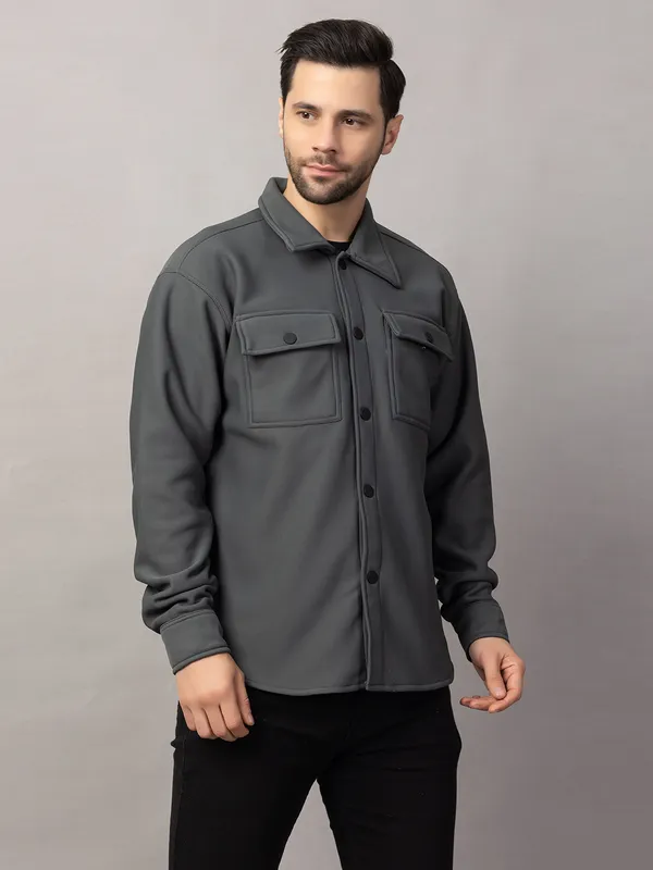 Dark_Grey_Felt_Shacket_with_Flap_Pockets_For_Men