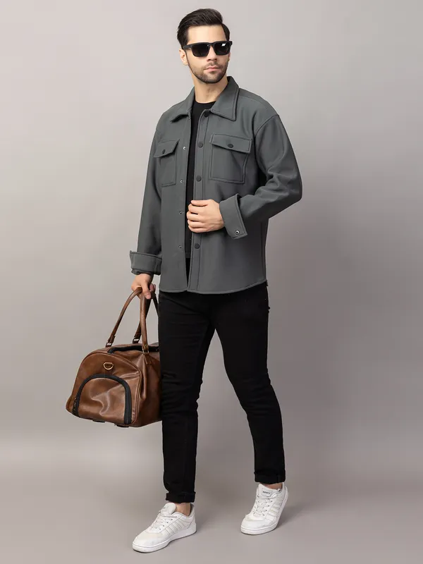 Dark_Grey_Felt_Shacket_with_Flap_Pockets_For_Men