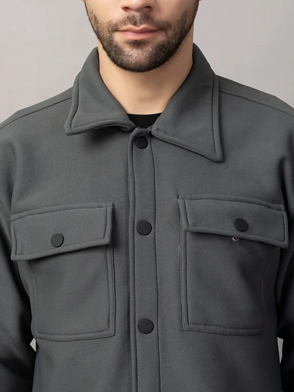 Dark_Grey_Felt_Shacket_with_Flap_Pockets_For_Men