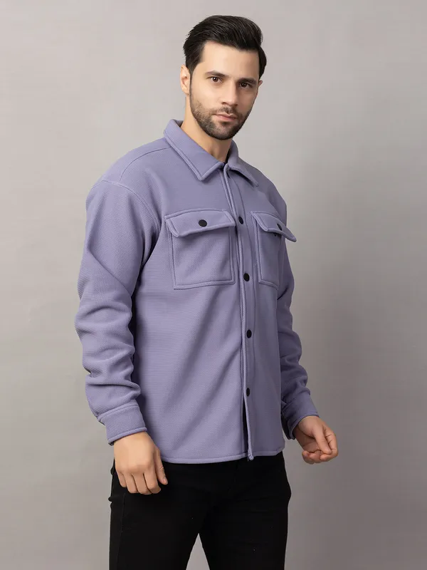 Denim_Felt_Shacket_with_Flap_Pockets_For_Men