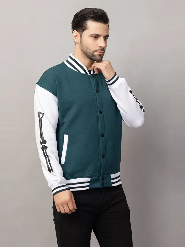 Green_Cotton_Blend_Printed_Stylish_Varsity_Jacket_For_Men