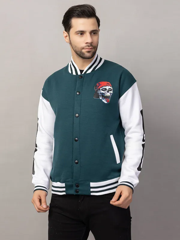 Green_Cotton_Blend_Printed_Stylish_Varsity_Jacket_For_Men