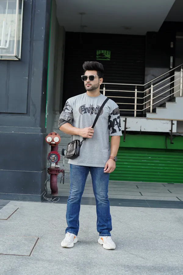 Grey_Cotton_Blend_Printed_Round_Neck_Soft_T-Shirt_For_Men