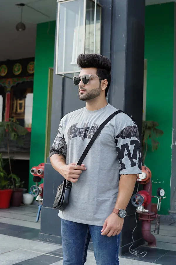 Grey_Cotton_Blend_Printed_Round_Neck_Soft_T-Shirt_For_Men