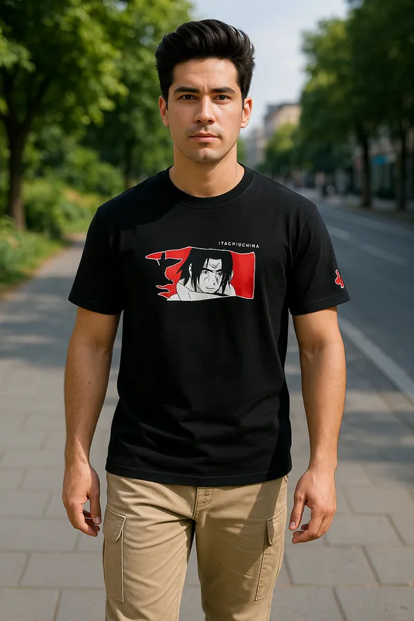 Black_Cotton_Blend_Printed_Round_Neck_Soft_T-Shirt_For_Men