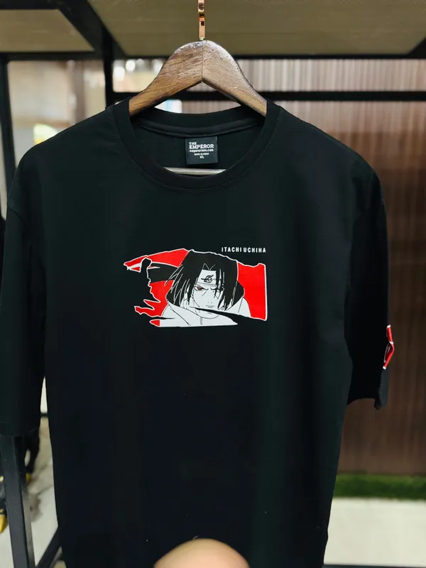 Black_Cotton_Blend_Printed_Round_Neck_Soft_T-Shirt_For_Men