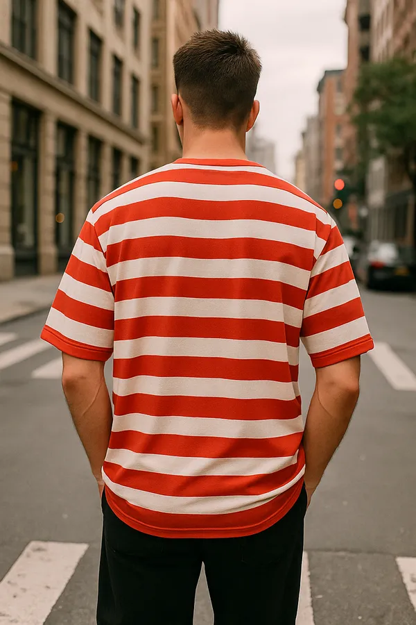 Highlander_Men_Red_White_Striped_Round_Neck_Oversized_Fit_T-Shirt