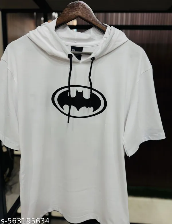 White_Cotton_Blend_Printed_Hooded_Neck_Soft_T-Shirt_For_Men