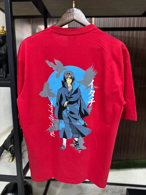 Red_Cotton_Blend_Printed_Round_Neck_Soft_T-Shirt_For_Men