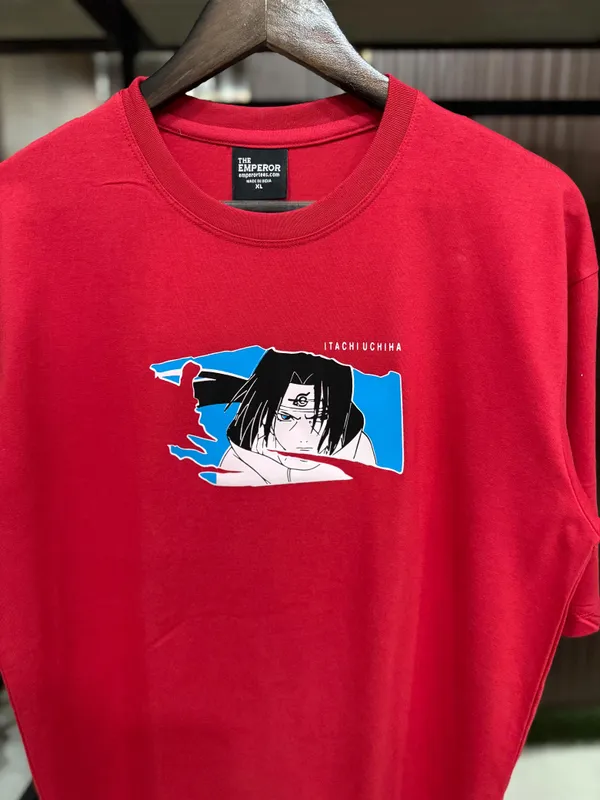 Red_Cotton_Blend_Printed_Round_Neck_Soft_T-Shirt_For_Men