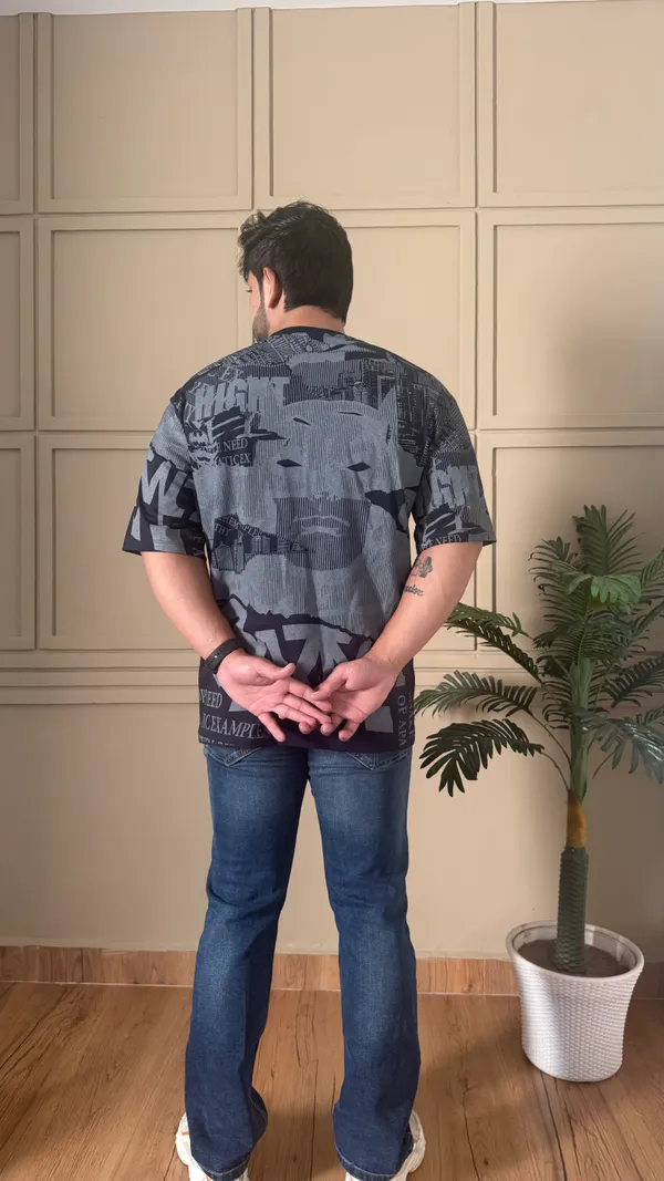 Navy_Cotton_Blend_Printed_Round_Neck_Soft_T-Shirt_For_Men