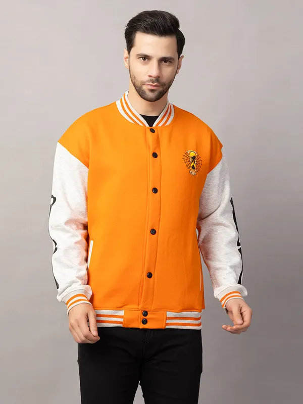 Orange_Cotton_Blend_Printed_Stylized_Varsity_Jacket_For_Men
