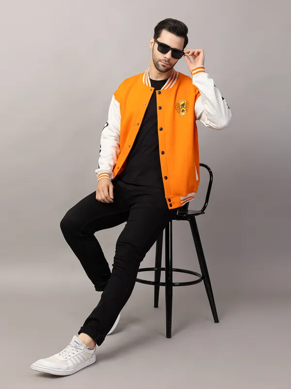 Orange_Cotton_Blend_Printed_Stylized_Varsity_Jacket_For_Men
