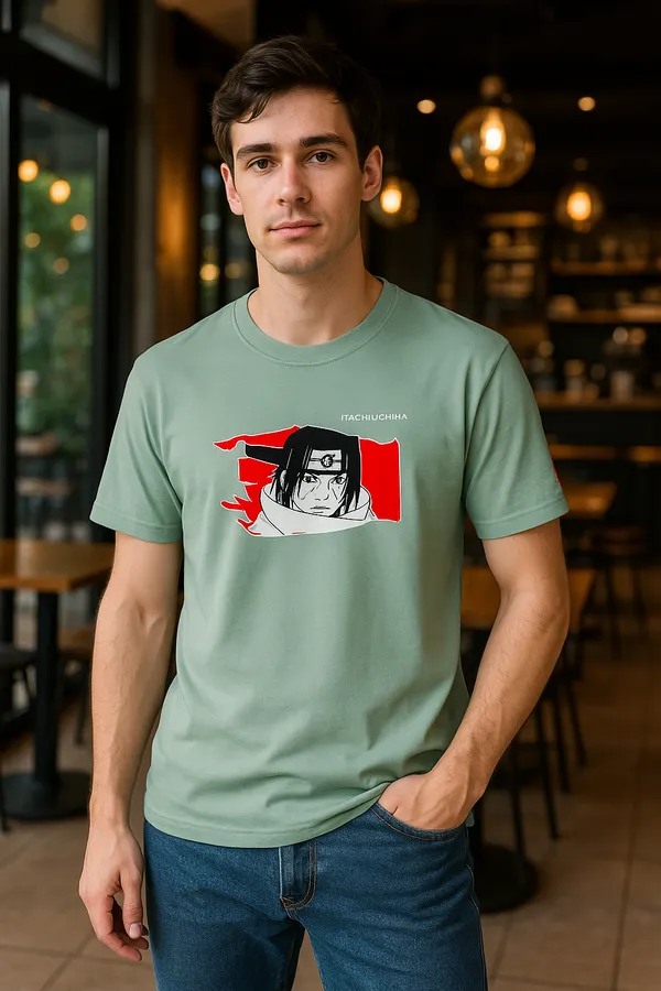 Sea_Green_Cotton_Blend_Printed_Round_Neck_Soft_T-Shirt_For_Men