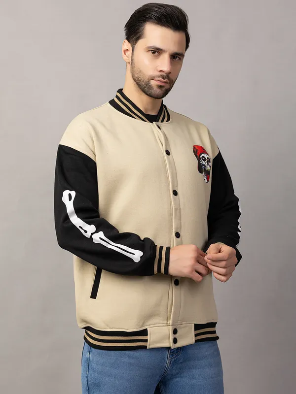 Tan_Cotton_Blend_Printed_Stylish_Varsity_Jacket_For_Men