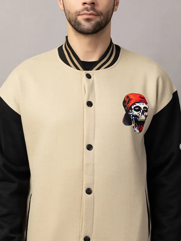 Tan_Cotton_Blend_Printed_Stylish_Varsity_Jacket_For_Men