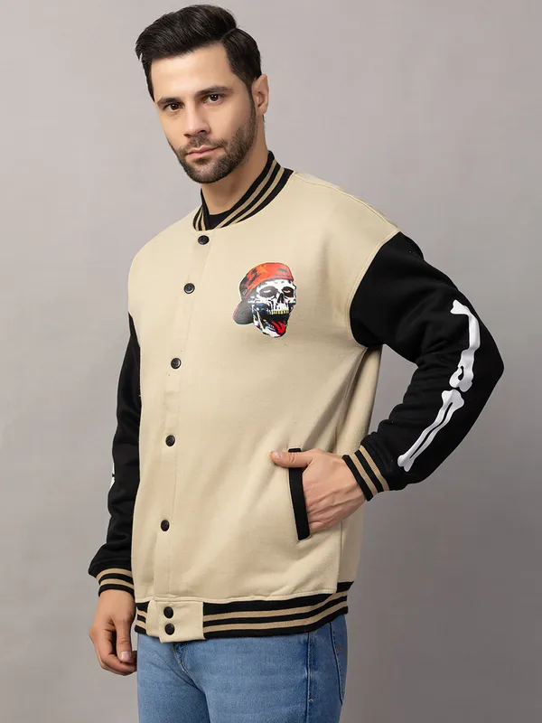 Tan_Cotton_Blend_Printed_Stylish_Varsity_Jacket_For_Men