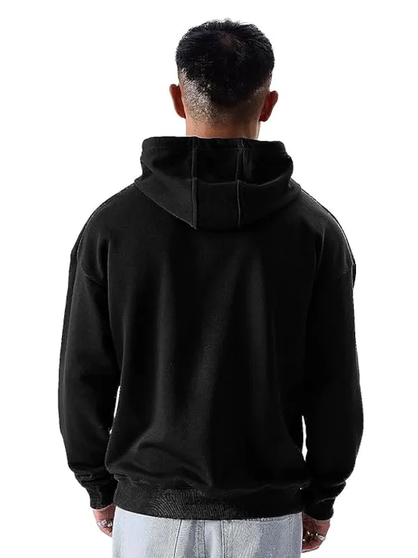 Black_Plain_Hooded_2_Thread_Cotton_Fleece_Sweatshirt_For_Men