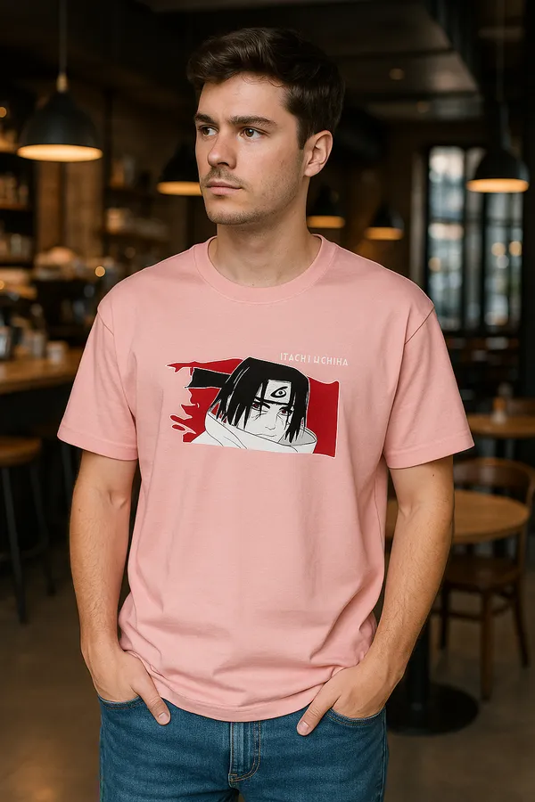 Pink_Cotton_Blend_Printed_Round_Neck_Soft_T-Shirt_For_Men