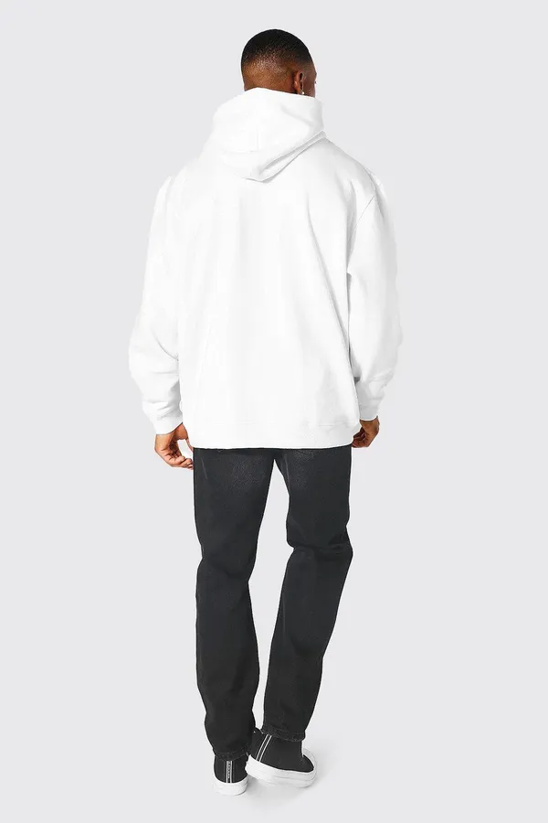 White_Plain_Hood_2_Thread_Cotton_Fleece_Sweatshirt_For_Men