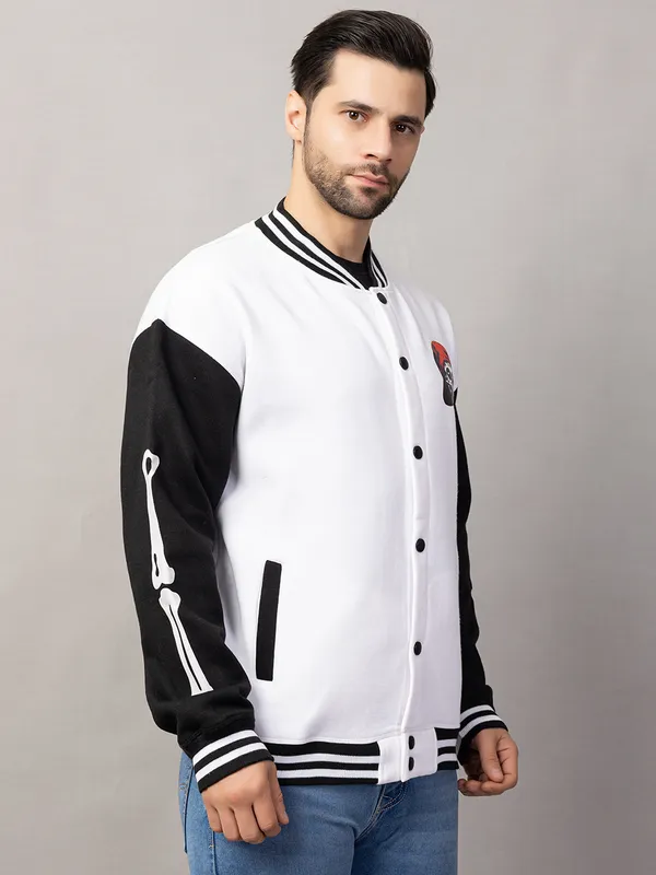 White_Cotton_Blend_Printed_Stylish_Varsity_Jacket_For_Men