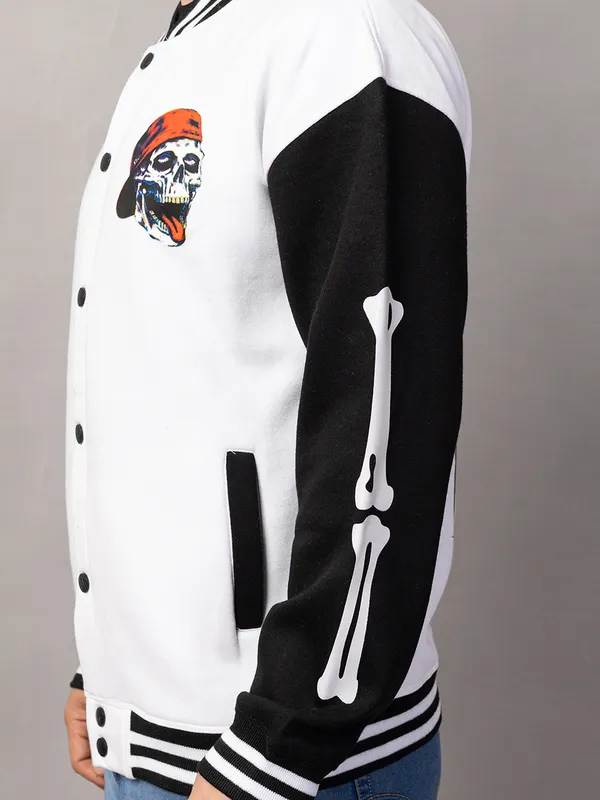 White_Cotton_Blend_Printed_Stylish_Varsity_Jacket_For_Men