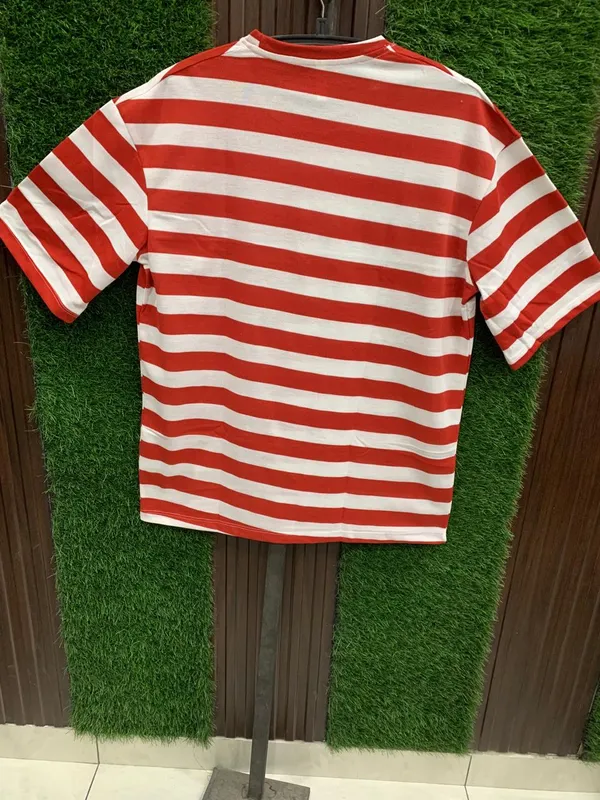 Highlander_Men_Red_White_Striped_Round_Neck_Oversized_Fit_T-Shirt