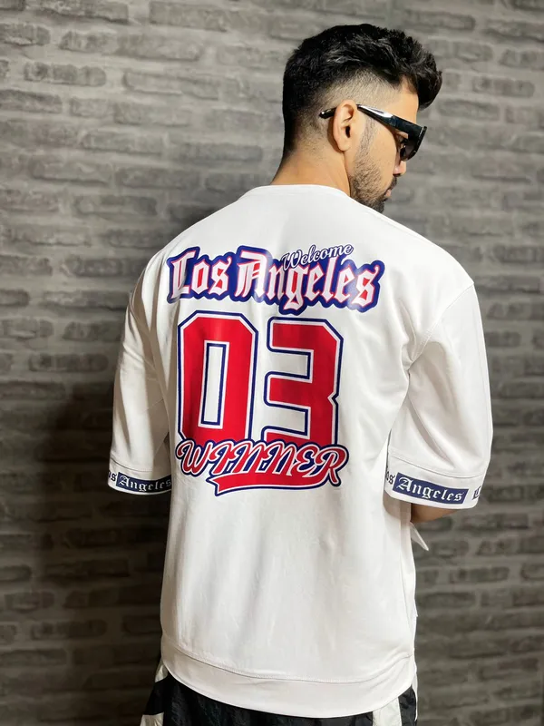 White_Honey_Comb_Printed_Round_Neck_Soft_T-Shirt_For_Men