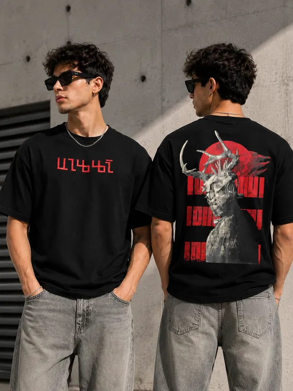 Black_Cotton_Oversized_Back_Print_T-Shirt_For_Mens