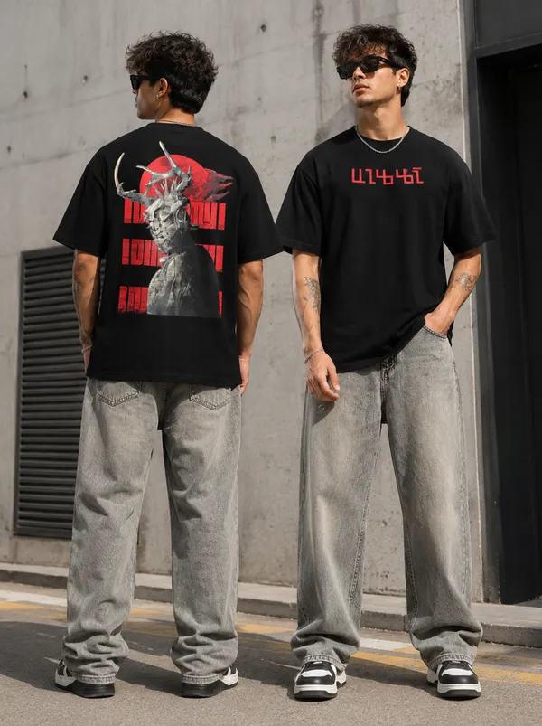 Black_Cotton_Oversized_Back_Print_T-Shirt_For_Mens