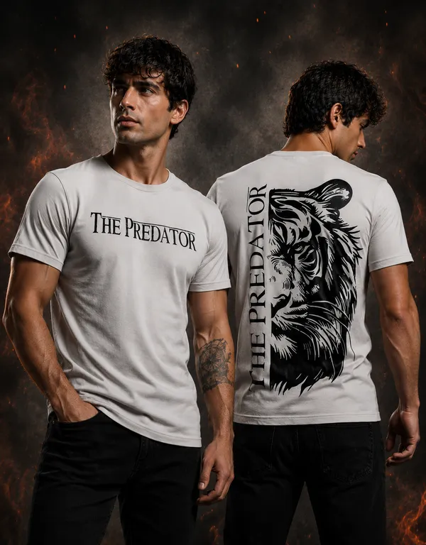 Cream_Cotton_Back_Print_T-Shirt_For_Mens