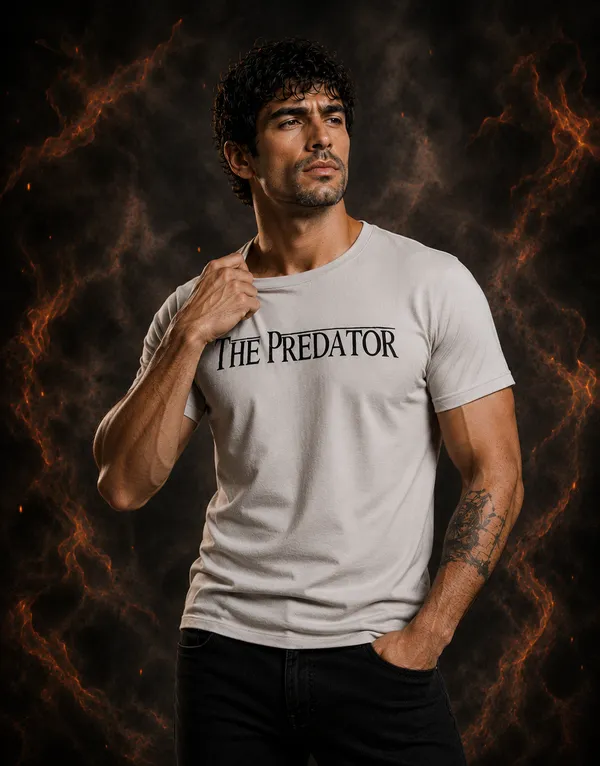 Cream_Cotton_Back_Print_T-Shirt_For_Mens