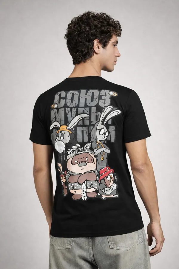 Black_Cotton_Back_Print_T-Shirt_For_Mens