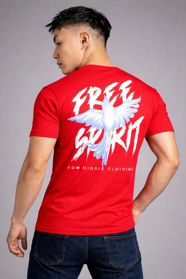 Sindon_Red_Cotton_T-Shirt_For_Mens