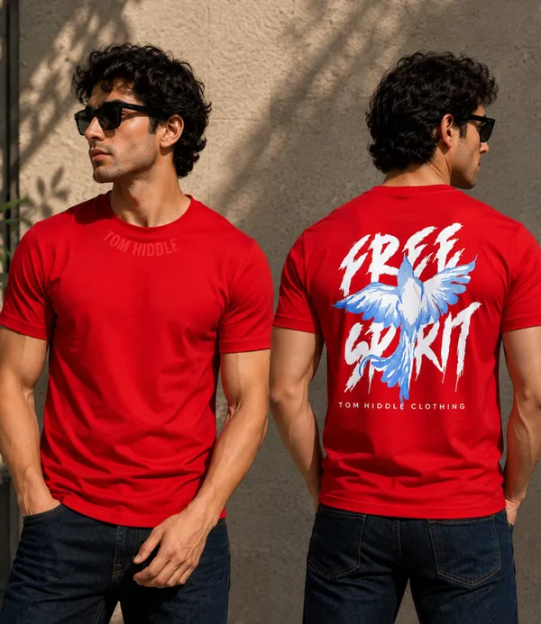 Sindon_Red_Cotton_T-Shirt_For_Mens