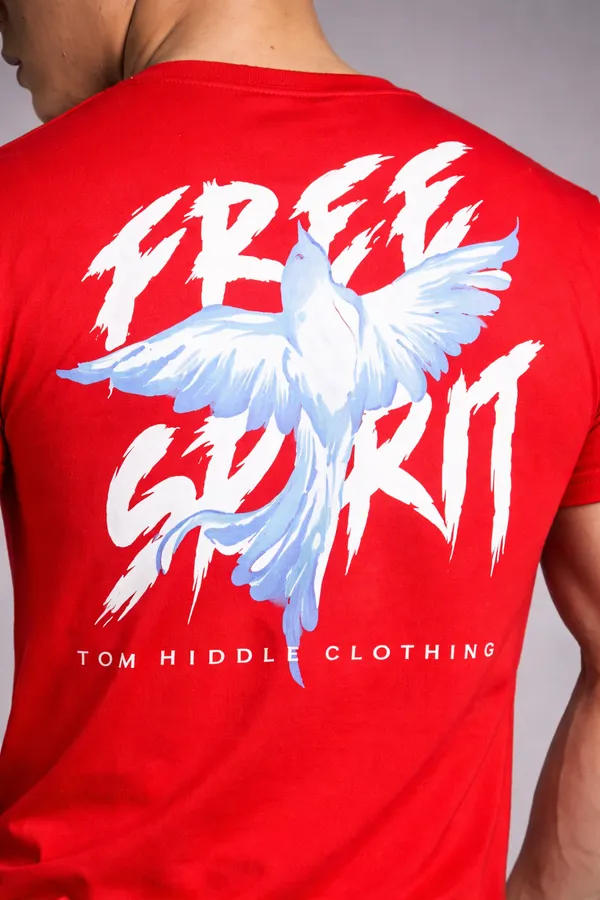 Sindon_Red_Cotton_T-Shirt_For_Mens