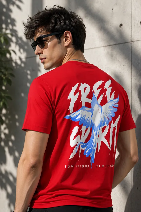 Sindon_Red_Cotton_T-Shirt_For_Mens