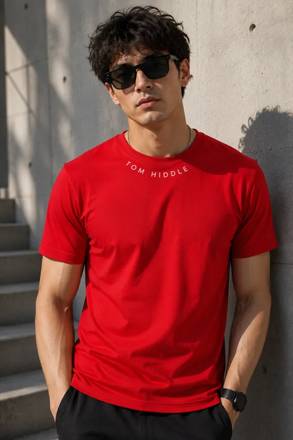 Sindon_Red_Cotton_T-Shirt_For_Mens