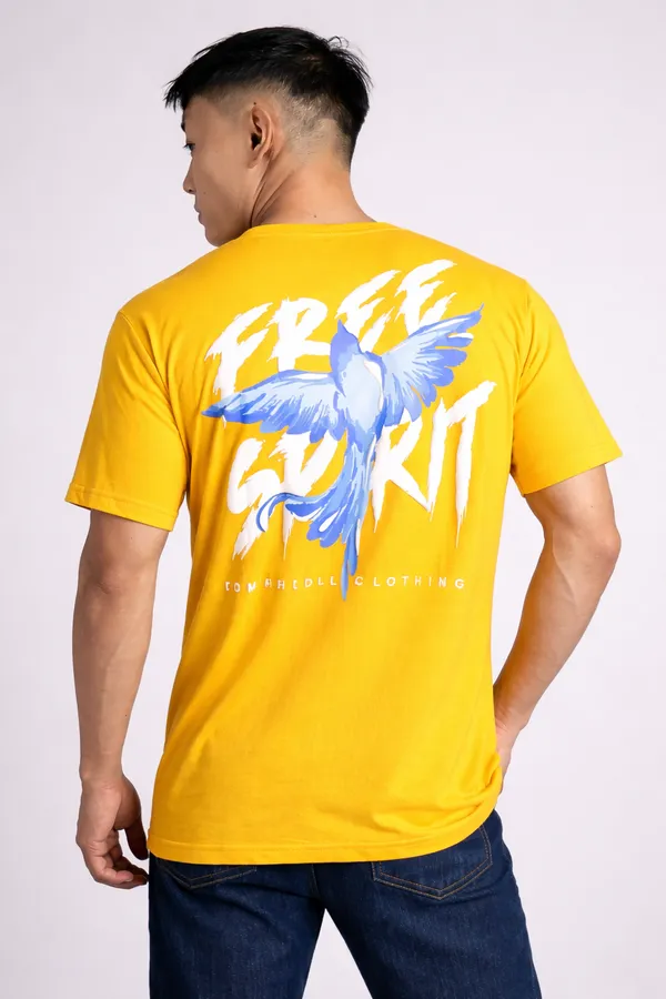 Sindon_Yellow_Cotton_T_Shirt_For_Mens