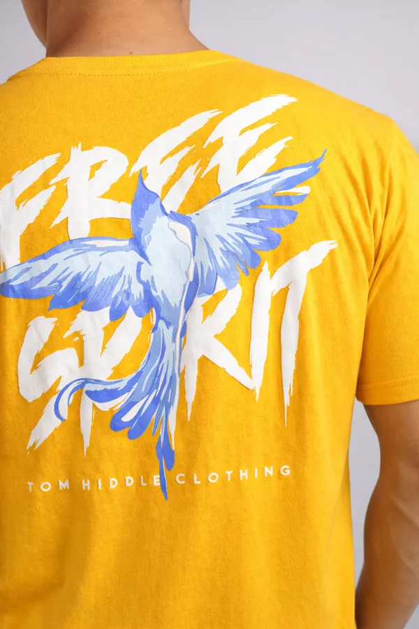 Sindon_Yellow_Cotton_T_Shirt_For_Mens