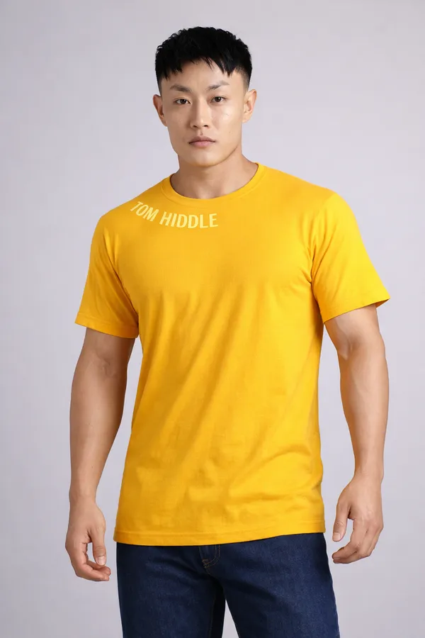 Sindon_Yellow_Cotton_T_Shirt_For_Mens
