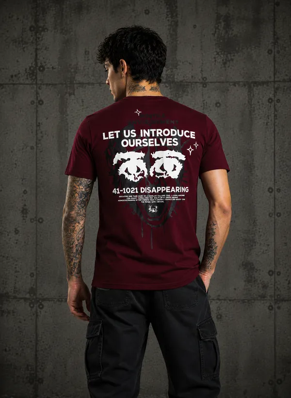 Sindon_Maroon_UNISEX_Cotton_TShirt_with_Back_Print