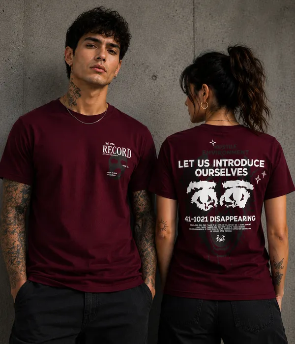 Sindon_Maroon_UNISEX_Cotton_TShirt_with_Back_Print