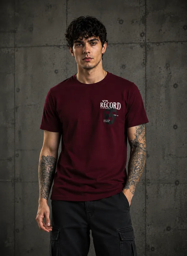Sindon_Maroon_UNISEX_Cotton_TShirt_with_Back_Print