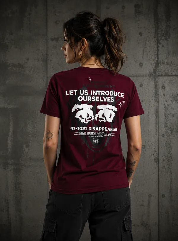 Sindon_Maroon_UNISEX_Cotton_TShirt_with_Back_Print