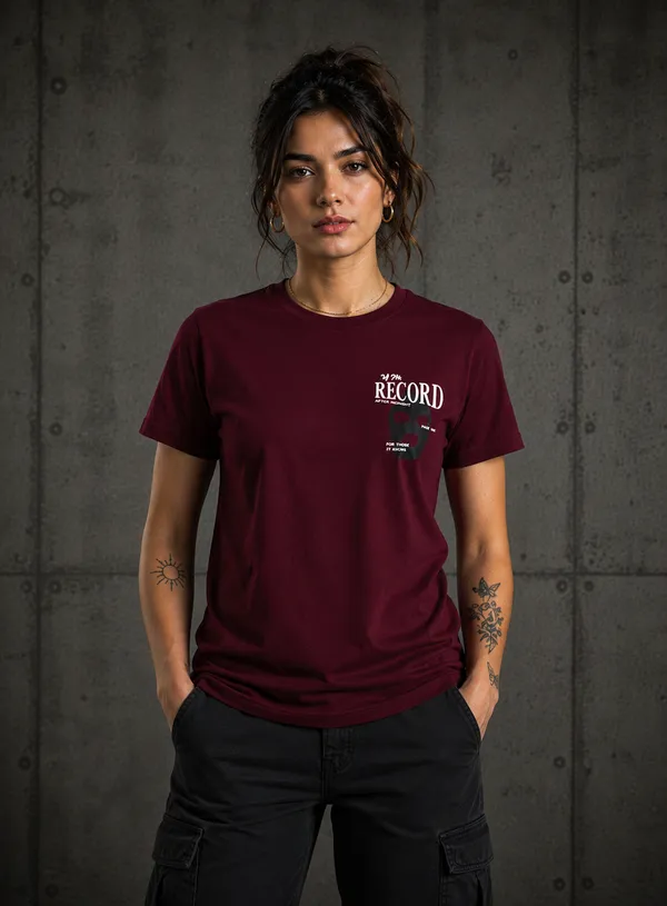 Sindon_Maroon_UNISEX_Cotton_TShirt_with_Back_Print
